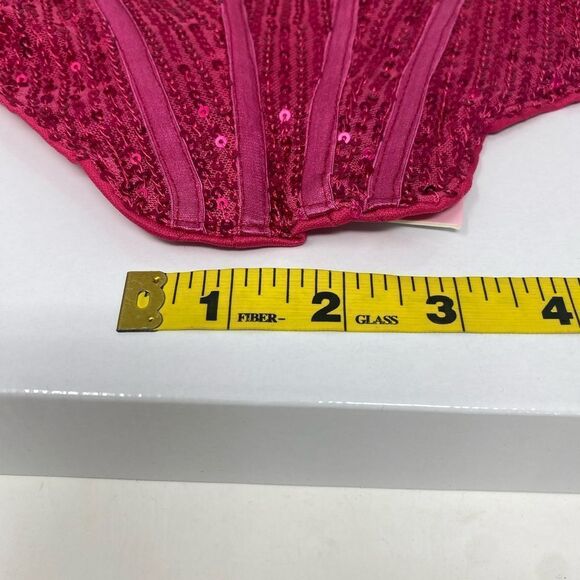 Hello Molly NWT Sz 2 Hot Pink Sequin Sexy Party Vibe Crop Top - Picture 8 of 11